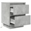 2 db betonszürke éjjeliszekrény LED-fényekkel 38x34x50 cm