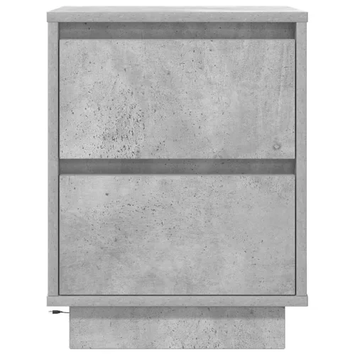 2 db betonszürke éjjeliszekrény LED-fényekkel 38x34x50 cm