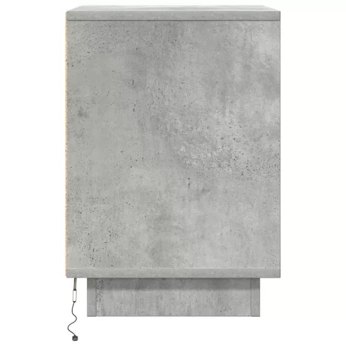 2 db betonszürke éjjeliszekrény LED-fényekkel 38x34x50 cm