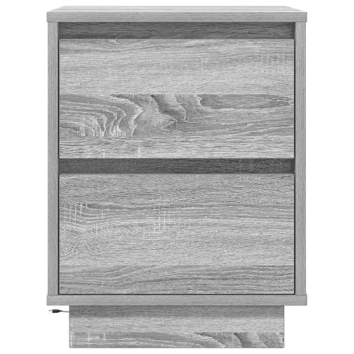 2 db szürke sonoma éjjeliszekrények LED világítással 38x34x50cm