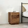 2 db antik fa éjjeliszekrények LED világítással 38x34x50 cm
