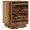 2 db antik fa éjjeliszekrények LED világítással 38x34x50 cm