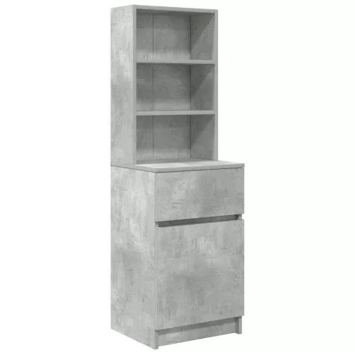 Betonszürke szerelt fa éjjeliszekrény 39x35x125 cm