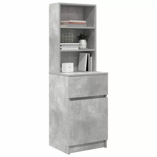 Betonszürke szerelt fa éjjeliszekrény 39x35x125 cm