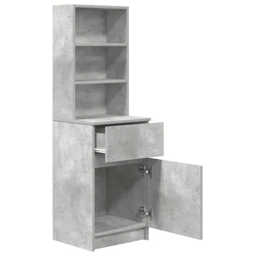 Betonszürke szerelt fa éjjeliszekrény 39x35x125 cm