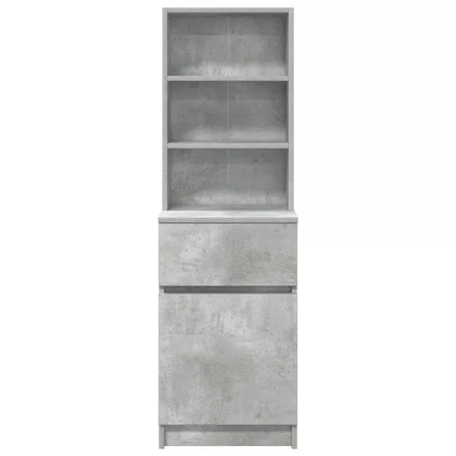 Betonszürke szerelt fa éjjeliszekrény 39x35x125 cm