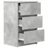 Betonszürke éjjeliszekrény 3 fiókos 39x35x65 cm
