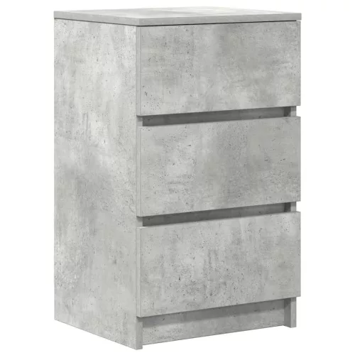 2 db betonszürke éjjeliszekrények 3 fiókkal 39x35x65 cm