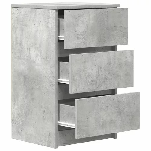 2 db betonszürke éjjeliszekrények 3 fiókkal 39x35x65 cm