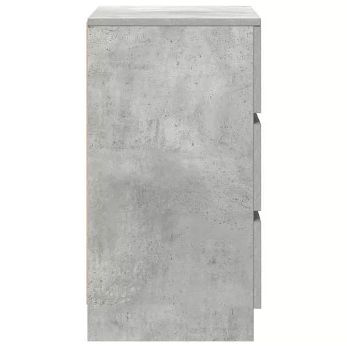 2 db betonszürke éjjeliszekrények 3 fiókkal 39x35x65 cm