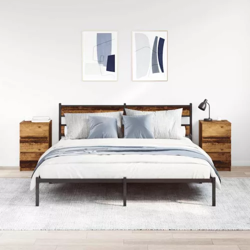 2 db antik fa éjjeliszekrények 3 fiókkal 39x35x65 cm