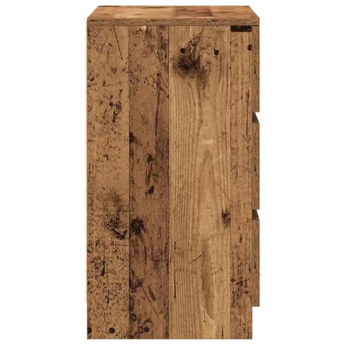 2 db antik fa éjjeliszekrények 3 fiókkal 39x35x65 cm