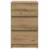 Kézműves tölgy éjjeliszekrény 3 fiókkal 39x35x65 cm