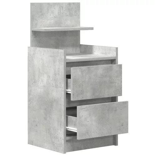 Betonszürke éjjeliszekrény 2 fiókkal 38x34x80 cm