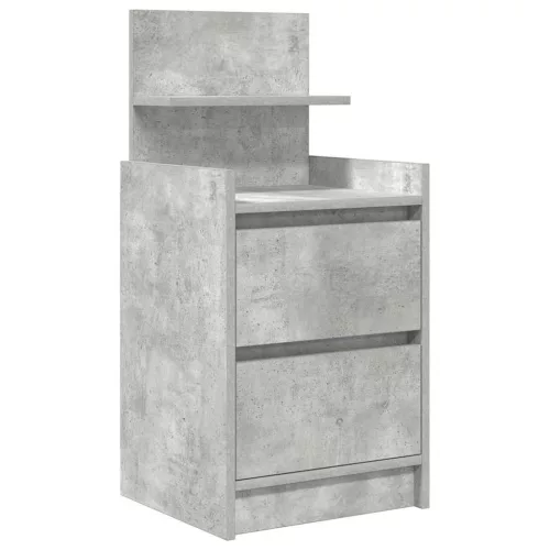 2 db betonszürke éjjeliszekrények 2 fiókkal 38x34x80 cm