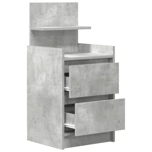 2 db betonszürke éjjeliszekrények 2 fiókkal 38x34x80 cm