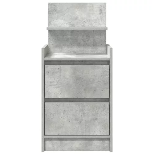 2 db betonszürke éjjeliszekrények 2 fiókkal 38x34x80 cm