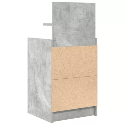 2 db betonszürke éjjeliszekrények 2 fiókkal 38x34x80 cm