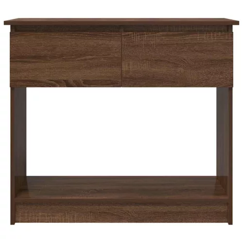 Barna tölgyszínű konzolasztal fiókokkal 85,5x38,5x74,5 cm