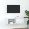 Fehér szerelt fa TV-szekrény 80x31x25,5 cm