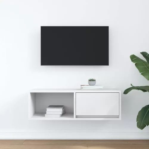 Fehér szerelt fa TV-szekrény 80x31x25,5 cm