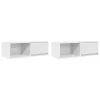 2 db fehér szerelt fa TV-szekrény 80x31x25,5 cm