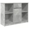 Betonszürke szerelt fa tálalószekrény fiókos 101x35x76 cm