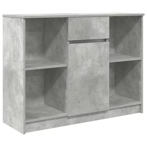 Betonszürke szerelt fa tálalószekrény fiókos 101x35x76 cm