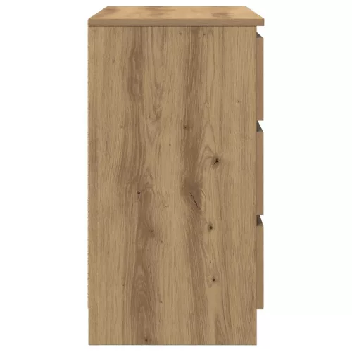 Kézműves tölgy szerelt fa tálalószekrény fiókos 71x35x65 cm