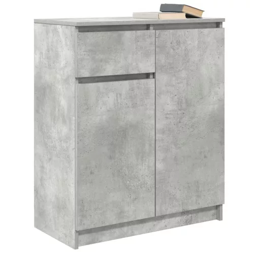 Betonszürke szerelt fa tálalószekrény fiókos 71x35x84 cm
