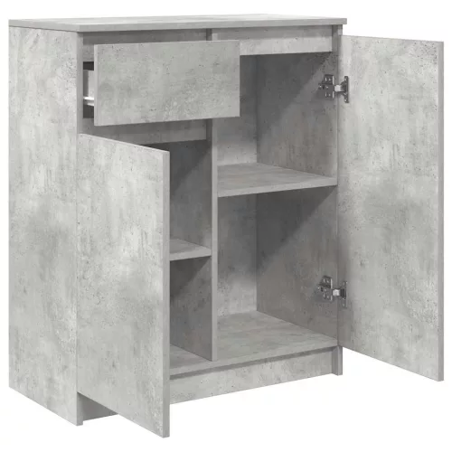 Betonszürke szerelt fa tálalószekrény fiókos 71x35x84 cm