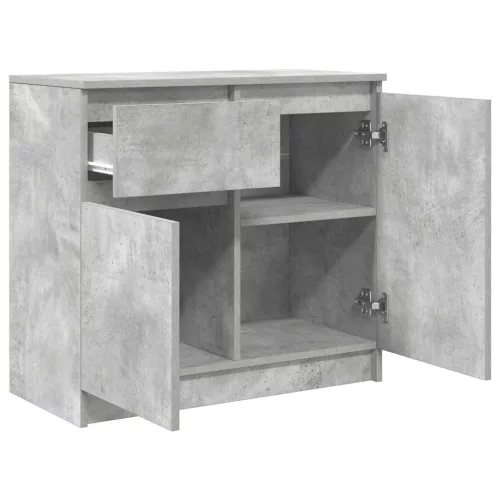 Betonszürke szerelt fa tálalószekrény fiókos 71x35x65 cm