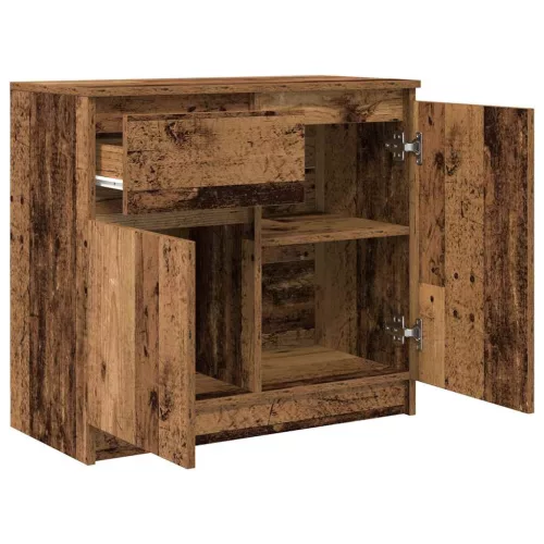 Antik fa szerelt fa tálalószekrény fiókos 71x35x65 cm