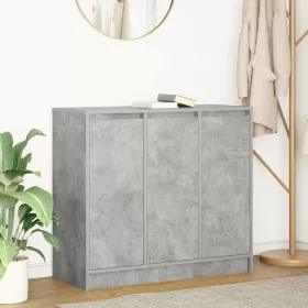 Betonszürke szerelt fa tálalószekrény 85x34x76 cm