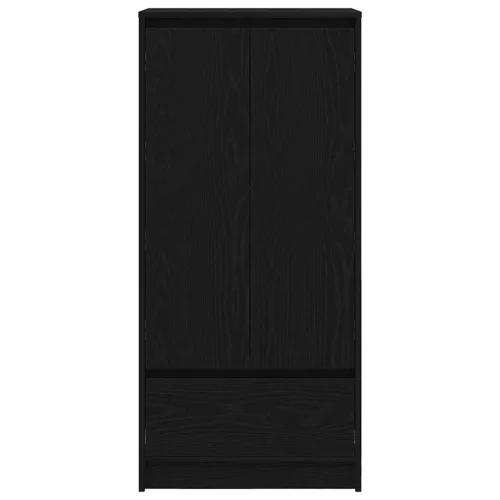 Fekete tölgy szerelt fa szekrény fiókkal 55,5x34x119,5 cm
