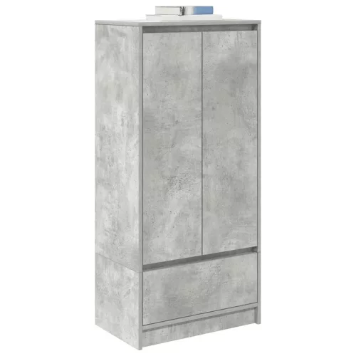 Betonszürke szerelt fa szekrény fiókkal 55,5x34x119,5 cm