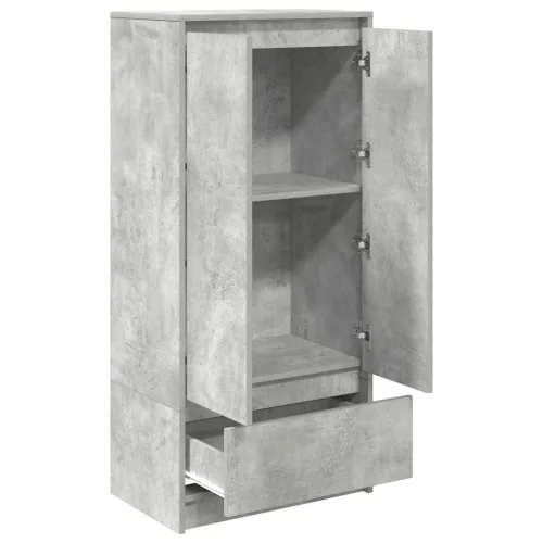 Betonszürke szerelt fa szekrény fiókkal 55,5x34x119,5 cm