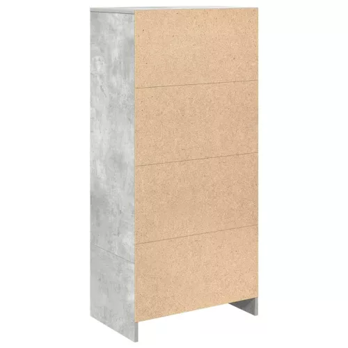 Betonszürke szerelt fa szekrény fiókkal 55,5x34x119,5 cm