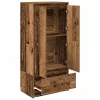 Antik fa szerelt fa szekrény fiókkal 55,5x34x119,5 cm