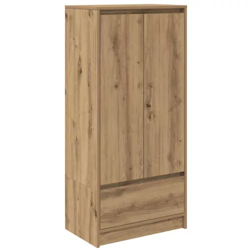 Kézműves tölgy szerelt fa szekrény fiókkal 55,5x34x119,5 cm