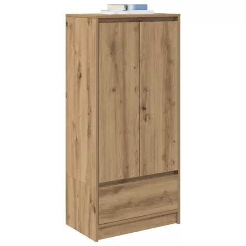 Kézműves tölgy szerelt fa szekrény fiókkal 55,5x34x119,5 cm