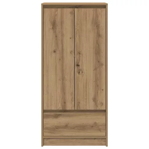Kézműves tölgy szerelt fa szekrény fiókkal 55,5x34x119,5 cm