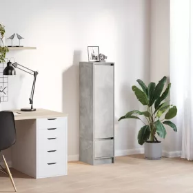 Betonszürke szerelt fa magasszekrény 29,5x34x119,5 cm