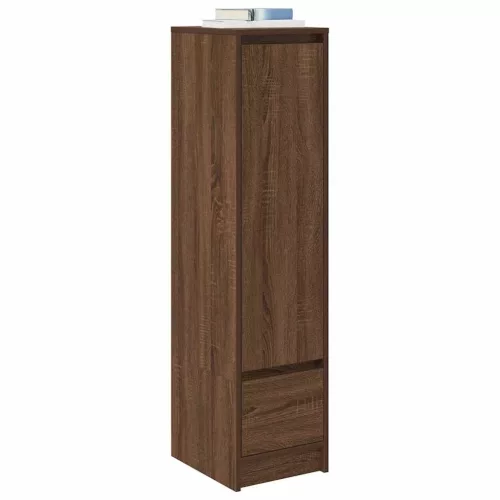 Barna tölgy szerelt fa magasszekrény 29,5x34x119,5 cm