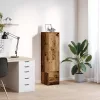 Antik fa színű szerelt fa magasszekrény 29,5x34x119,5 cm