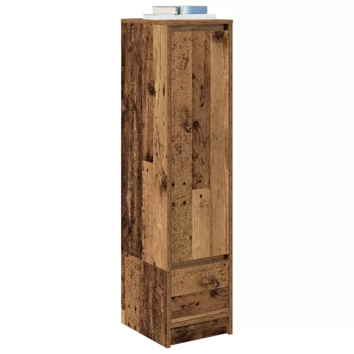 Antik fa színű szerelt fa magasszekrény 29,5x34x119,5 cm