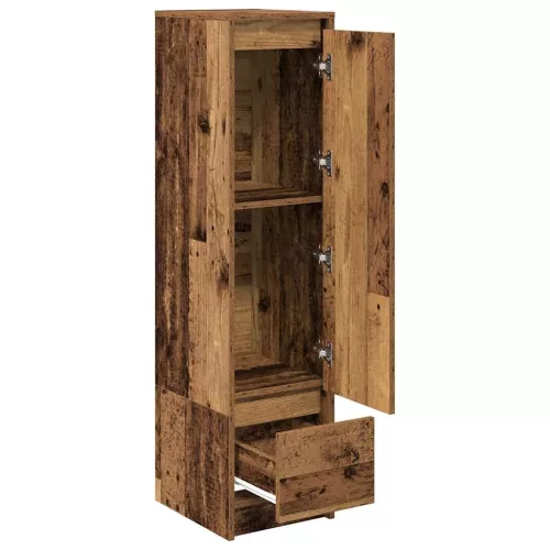 Antik fa színű szerelt fa magasszekrény 29,5x34x119,5 cm
