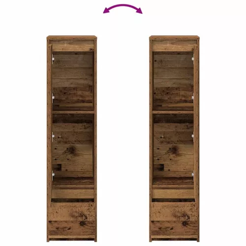 Antik fa színű szerelt fa magasszekrény 29,5x34x119,5 cm