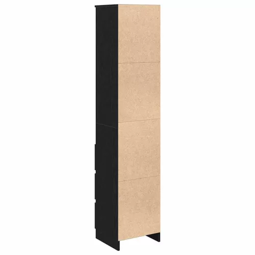 Fekete tölgy szerelt fa magasszekrény 37,5x35x180 cm