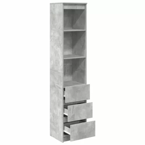 Betonszürke szerelt fa magasszekrény 37,5x35x180 cm